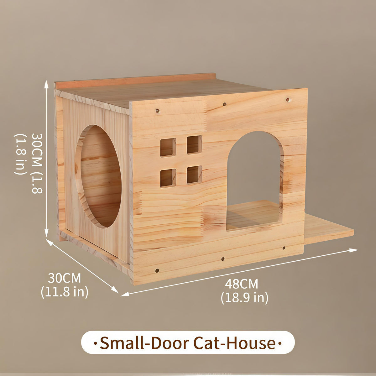 Wall Mounted Cat Bed & Perch, Wooden Cat House, Cat Cave Bed