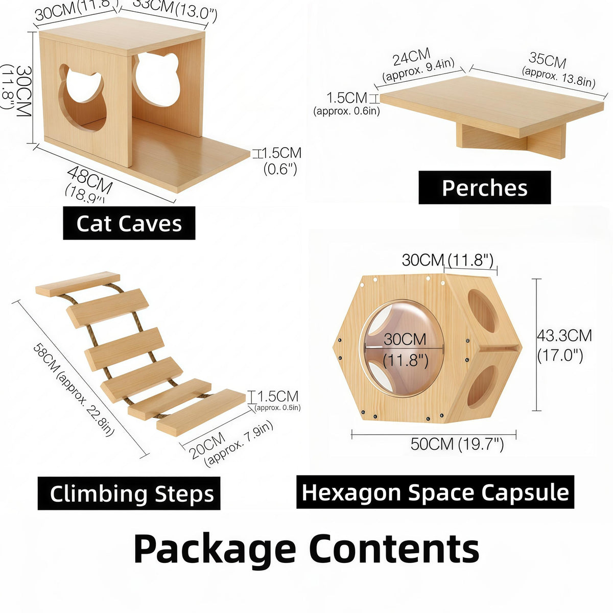 Wall Mounted Cat Cave Wall, Bridges, Scratching Posts, Cat Playground Furniture