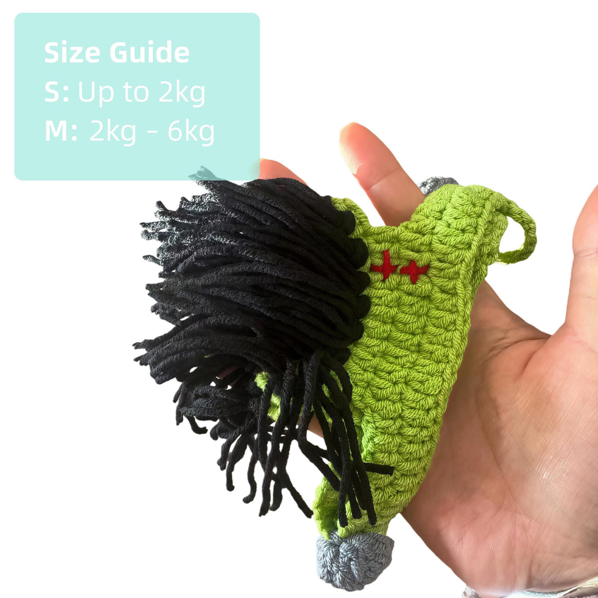 Handmade Crochet Pet Wig Hat Green Punk Mohawk Headgear