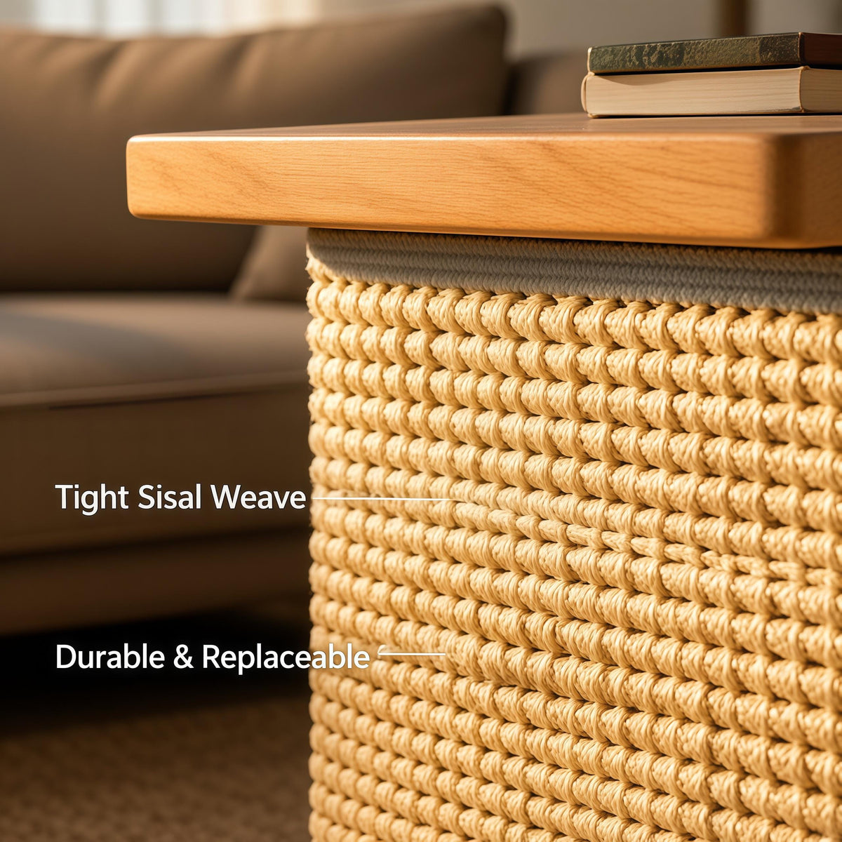 Sisal Cat Scratcher Side Table,  Sofa Side Cat Furniture