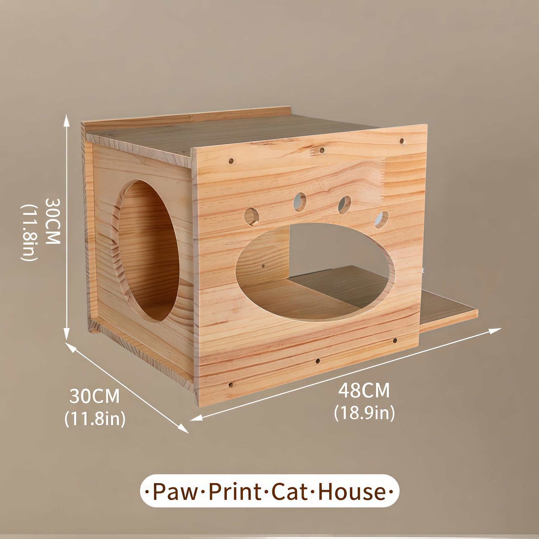 Wall Mounted Cat Bed & Perch, Wooden Cat House, Cat Cave Bed