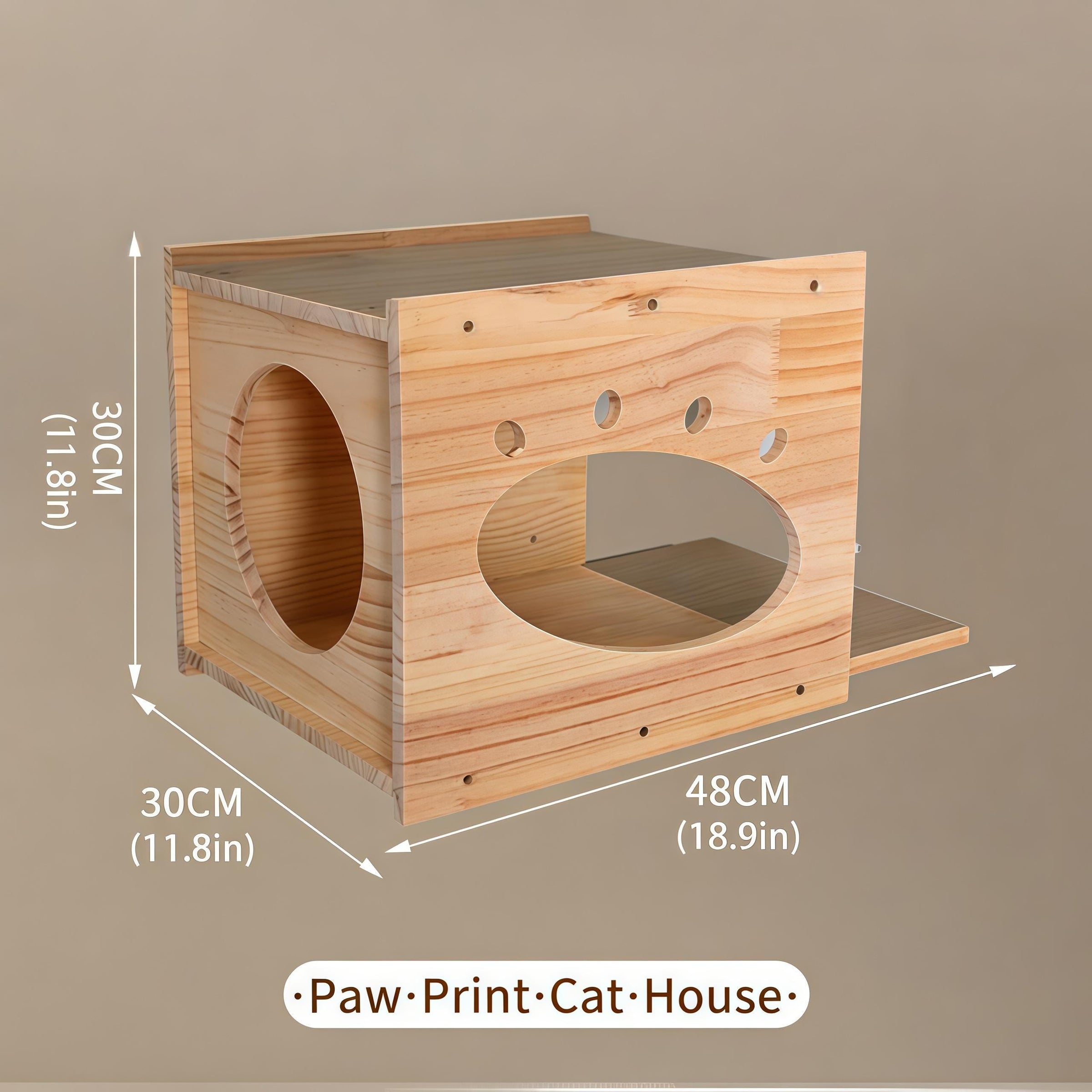 Wall Mounted Cat Bed & Perch, Wooden Cat House, Cat Cave Bed