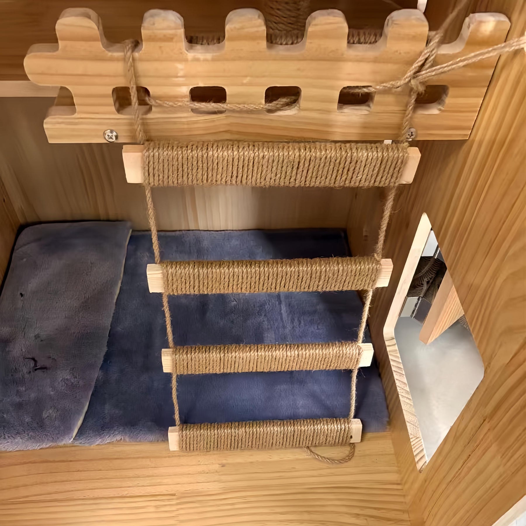Cat Climbing Rope Ladder