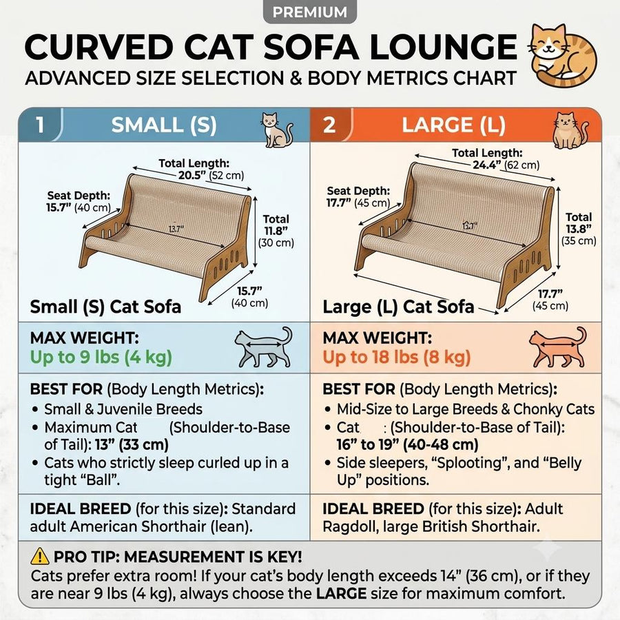 Curved Cat Sofa Scratcher Bed