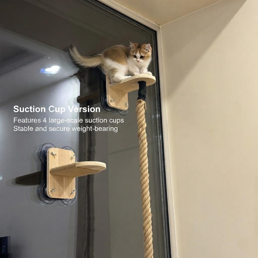 Wall Cat Scratcher, Cat Climbing Rope, Indoor Cat Playground & Enrichment