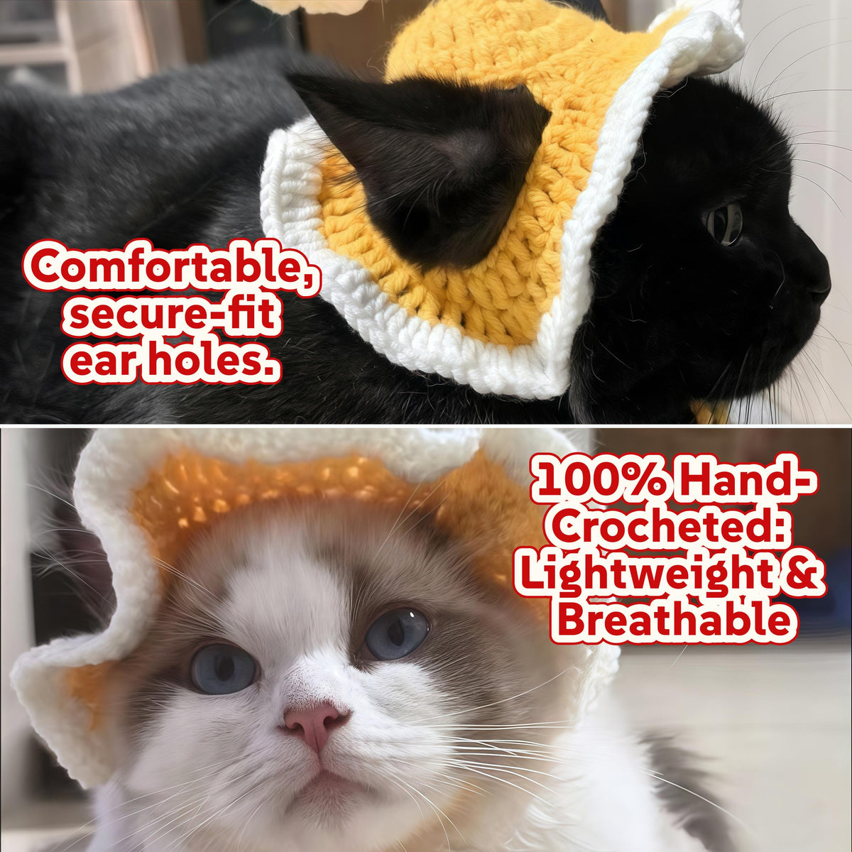 Daisy Ruffle Crochet Pet Bonnet