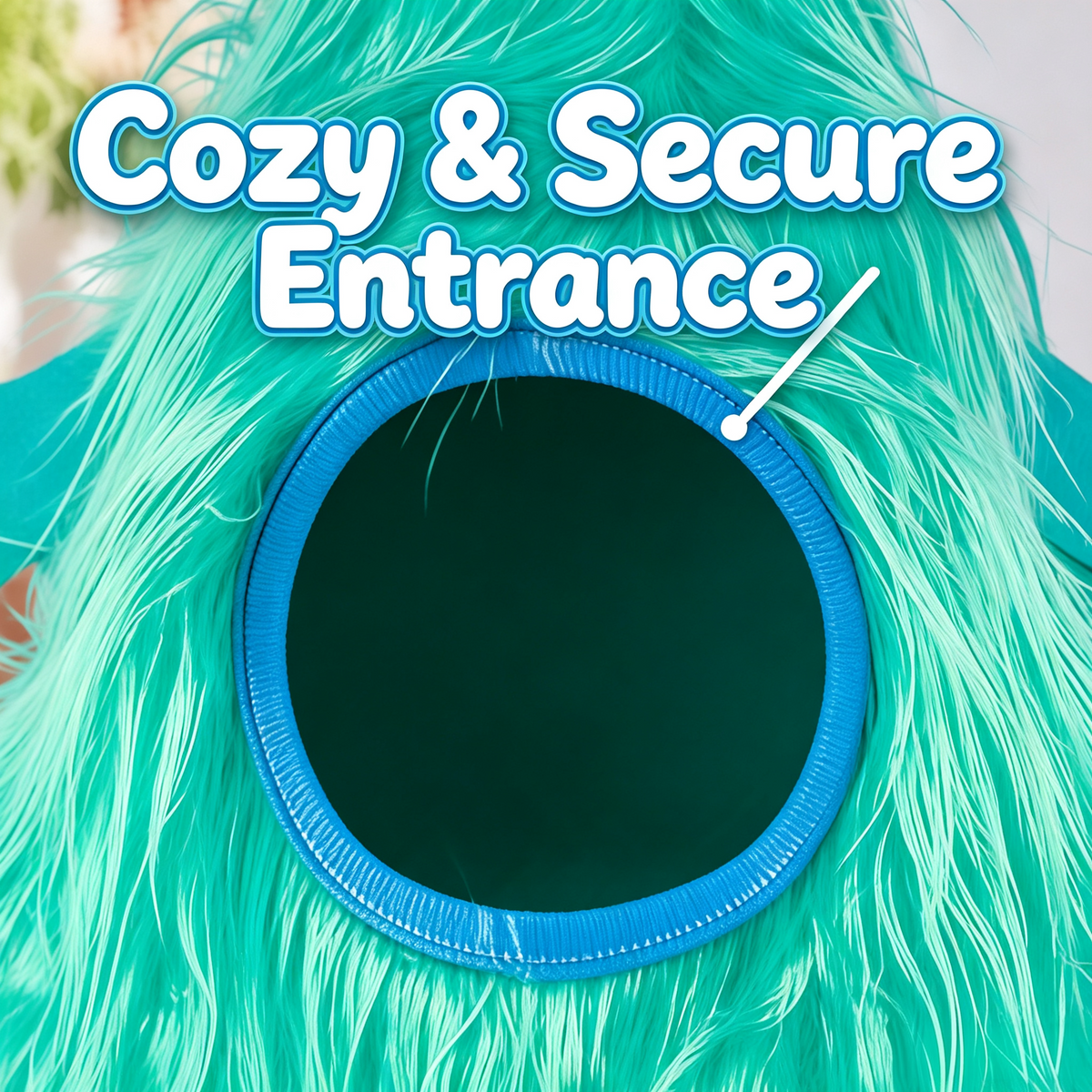 Cute Monster Pet Hideout, Hanging Plush Cave Bed for Sugar Gliders, Ferrets & Small Pets, 2 Sizes
